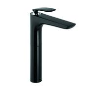 KLUDI BALANCE Mitigeur monocommandé pour vasque, montage monotrou, hauteur de bec 270mm, 5 l/min, 522988775, Couleur: noir mat / chrome