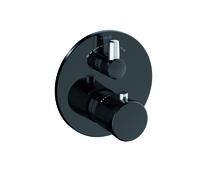 KLUDI BALANCE Mitigeur thermostatique encastré pour bain et douche, blocage de l'eau chaude 40°C, 528108775, Couleur: noir mat / chrome