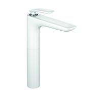 KLUDI BALANCE Mitigeur monocommandé pour vasque, montage monotrou, hauteur de bec 270mm, 5 l/min, 522989175, Couleur: Blanc / Chrome