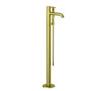 KLUDI BOZZ Mitigeur de bain et de douche, montage sur pied pour baignoire en pose libre, avec douchette à main, 38590N076, Couleur: Or brossÃ©