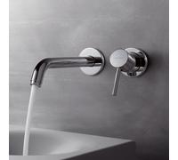 Kludi Mitigeur de lavabo mural encastré Bozz 382450576 - monocommande 2 trous saillie 230 mm chrome