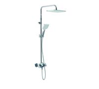 KLUDI COCKPIT Explorer Thermostat Dual Shower System, douche de tête réglable en hauteur et orientable, chrome, 8005005-00