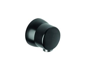 KLUDI Coude de raccordement pour tuyau DN 15, avec bague de compensation murale, 6306039-00, Couleur: noir mat