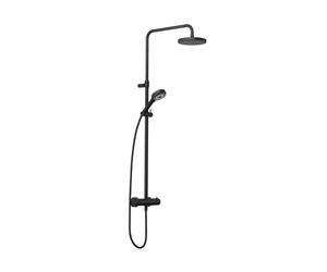 Kludi Dive - Set de douche avec thermostat, diamètre 20 mm, 3 jets, noir mat 6807939-00