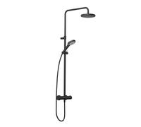 Kludi Dive - Set de douche avec thermostat, diamètre 20 mm, 3 jets, noir mat 6907939-00
