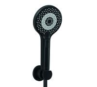KLUDI DIVE Set de douchettes pour baignoire DIVE X, avec 3 types de jets, Eco, 6995039-00, Couleur: noir mat