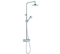 KLUDI DIVE Thermostat Dual Shower System, montage mural, nettoyage rapide du calcaire, 6807905-00, Couleur: chrome