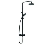 KLUDI DIVE Thermostat Dual Shower System, montage mural, nettoyage rapide du calcaire, 6807939-00, Couleur: noir mat