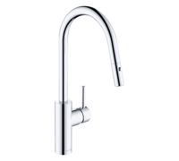 KLUDI E-GO VOICE Mitigeur électronique d'évier, bec pivotant, avec douchette de vaisselle, 423000577, Couleur: chrome