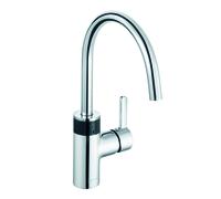 KLUDI E-GO Mitigeur électronique d'évier, levier fermé, avec capteur, alimentation secteur, saillie 215mm, 422000575, Couleur: chrome