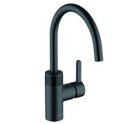 KLUDI E-GO Mitigeur électronique d'évier, levier fermé, avec capteur, alimentation secteur, saillie 215mm, 422006675, Couleur: noir mat profond