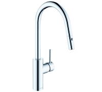 KLUDI E-GO VOICE Mitigeur électronique d'évier, bec pivotant, avec douchette de vaisselle, 423000577, Couleur: chrome