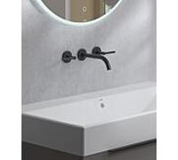 Kludi Ensemble complet coque et finition Nova Fonte 201443915 pour mitigeur lavabo trois trous, saillie 180mm, noir mat