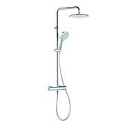 KLUDI FRESHLINE Thermostat Dual Shower System, douche de tête réglable en hauteur et orientable, chrome, 6709205-00