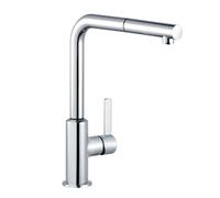 Kludi L-ine S - Mitigeur d’évier avec douchette extractible, chrome 408510575