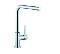 KLUDI L-LINE S Mitigeur monocommandé pour évier, Eco, levier fermé, bec pivotant, 408030575, Couleur: chrome