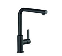 KLUDI L-LINE S Mitigeur monocommandé pour évier, Eco, levier fermé, becs extractibles, 408513975, Couleur: noir mat