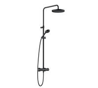 Kludi Logo - Colonne de douche avec thermostat mural, 3 jets, noir mat 6808239-00