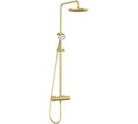 Kludi Logo Neo ensemble de douche mural avec thermostat avec douche pluie doré 68082N0-00