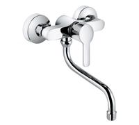 Kludi Mitigeur de cuisine mural Logo Neo – bec 200 mm pivotant – chrome – 379240575