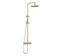 Kludi Logo - Set de douche avec thermostat, diamètre 25 cm, 3 jets, bronze brossé 68082N1-00