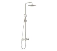 Kludi Logo - Set de douche avec thermostat, diamètre 25 cm, 3 jets, nickel brossé 68082N5-00