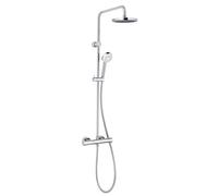 KLUDI LOGO Thermostat Dual Shower System, montage mural, tube de montée réglable sur 6 niveaux, chrome, 6809405-00