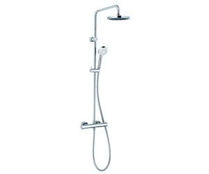 KLUDI LOGO Thermostat Dual Shower System, montage mural, tube de montée réglable sur 6 niveaux, chrome, 6809405-00