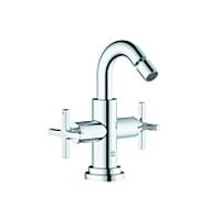Kludi Mitigeur de bidet Nova Fonte 203130520 sur pied chrome avec garniture de vidage
