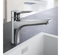 Kludi MIX Mitigeur de cuisine pivotant, avec douchette extractible, 329440562,