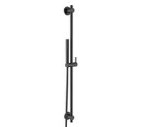 Kludi Nova Fonte - Colonne de douche avec pommeau de douche, support, barre de 90 cm et flexible, noir mat 2084039-15