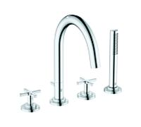 Kludi Nova Fonte mitigeur bain/douche 204250520 montage sur rebord de carrelage 4 trous, chromé