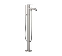 Kludi Nova Fonte - Mitigeur de baignoire pour montage au sol, avec accessoires, nickel brossé 38590N515
