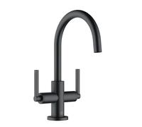 Kludi Nova Fonte - Mitigeur de lavabo avec Push-Open et bec pivotant, noir mat 201183915