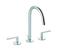 KLUDI NOVA FONTE PURISTIC Mélangeur de lavabo à trois trous, poignées papillon, orientable, avec vidage, 201430515, Couleur: chrome
