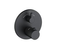 KLUDI NOVA FONTE PURISTIC Mitigeur thermostatique encastré pour bain et douche, pour 2 consommateurs, avec robinet d'arrêt, 208103915, Couleur: noir mat