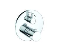 KLUDI NOVA FONTE PURISTIC Mitigeur thermostatique encastré pour bain et douche, pour 2 consommateurs, avec robinet d'arrêt, 208100515, Couleur: chrome