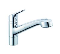 Kludi Objekta mélangeur de cuisine 325810575 chromé, pivotant, douche extractible
