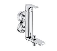 KLUDI OBJEKTA Mitigeur monocommandé pour bain et douche, robinetterie monobloc verticale, montage mural, chrome, 364890575