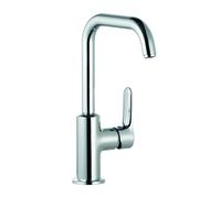 KLUDI OBJEKTA Mitigeur monocommandé pour lavabo, avec commande latérale, hauteur de bec 201mm, chrome, 320240575