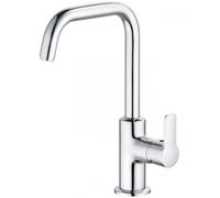KLUDI PURE&EASY Mitigeur monocommandé pour lavabo, hauteur de bec 205mm, pivotant, sans garniture d'écoulement, chrome, 370240565