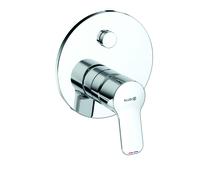 KLUDI PURE&EASY Mitigeur monocommandé encastré pour bain et douche, inverseur de pression PUSH&SWITCH, chrome, 377630565