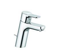 KLUDI PURE&EASY Mitigeur monocommandé pour lavabo, hauteur de bec 100mm, garniture d'écoulement en métal, 3.8 l/min, chrome, 372900565WR5