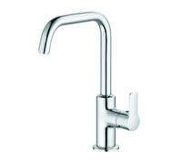 KLUDI PURE&EASY Mitigeur monocommandé pour lavabo, hauteur de bec 205mm, orientable, avec garniture d'écoulement, chrome, 370230565