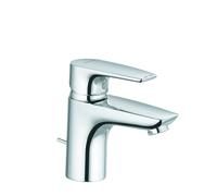 KLUDI PURE&SOLID Mitigeur de lavabo, hauteur de bec 75mm, avec garniture d'écoulement en métal, chrome, 343820575