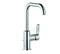 Kludi Mitigeur de lavabo Pure&Solid 340250575 – Bec orientable 205 mm, vidage, chrome
