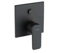 KLUDI PURE&STYLE Mitigeur monocommandé encastré pour bain et douche, montage mural, 407593975, Couleur: noir mat