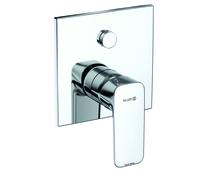 KLUDI PURE&STYLE Mitigeur monocommandé encastré pour bain et douche, inverseur de pression PUSH&SWITCH, 407630575, Couleur: chrome