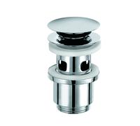 KLUDI PUSH-OPEN Garniture d'écoulement G 1 1/4, robinet d'écoulement verrouillable pour lavabo, chrome, 1042405-00