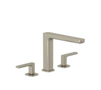 Kludi Renon - Mitigeur de lavabo avec bonde Push-Open, installation 3 trous, nickel brossé 42393N575